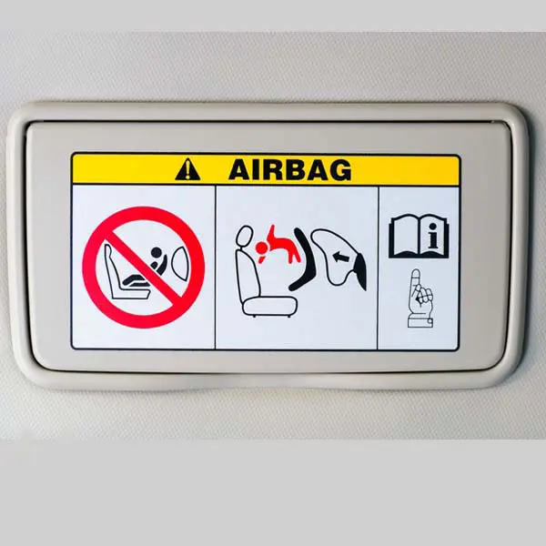 airbag warning labels