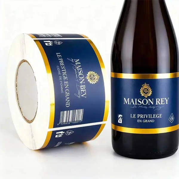 custom adhesive wine bottle label