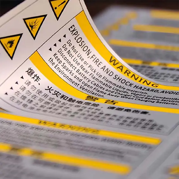 flame retardant identification labels