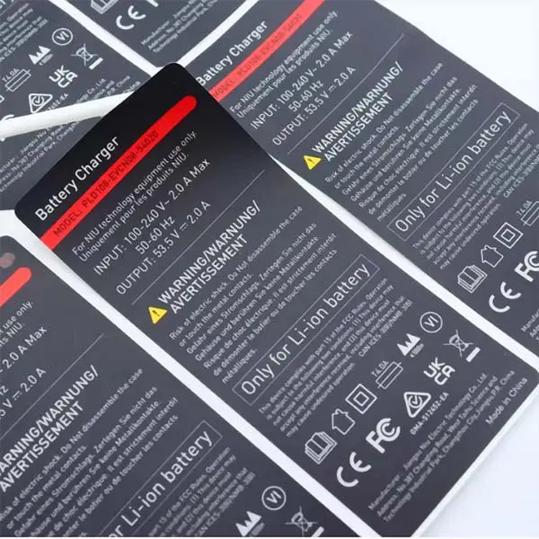 flame retardant polyester labels for electronics