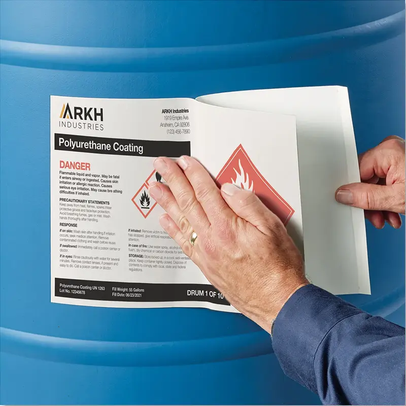heat and chemical resistant labels