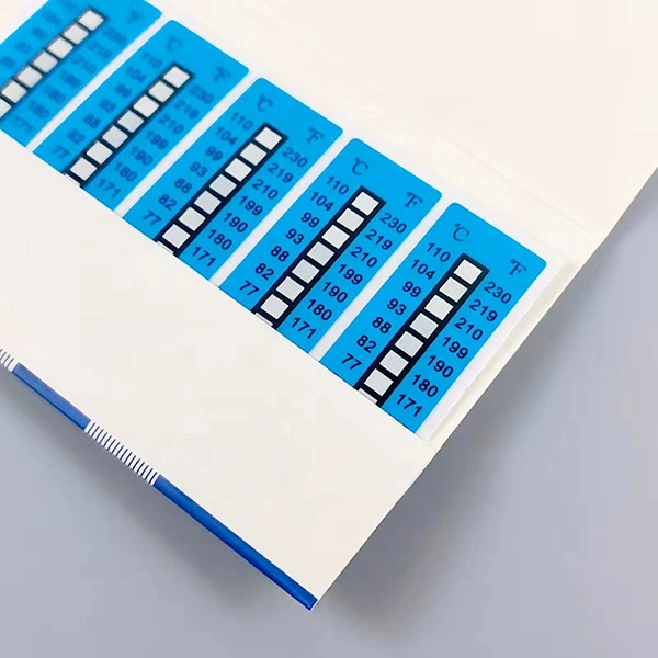 irreversible color changing temperature indicator labels