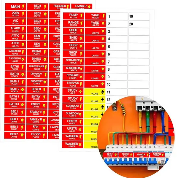 outdoor weatherproof labels for power distribution