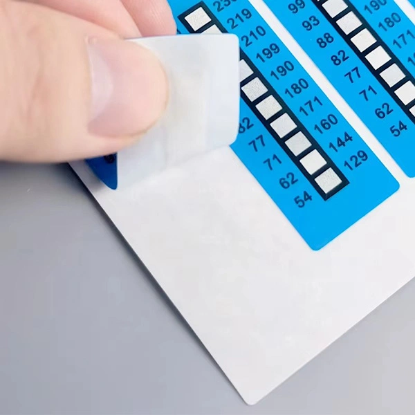 permanent color changing temperature labels