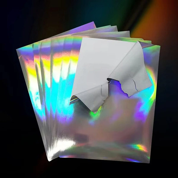 plain hologram eggshell labels