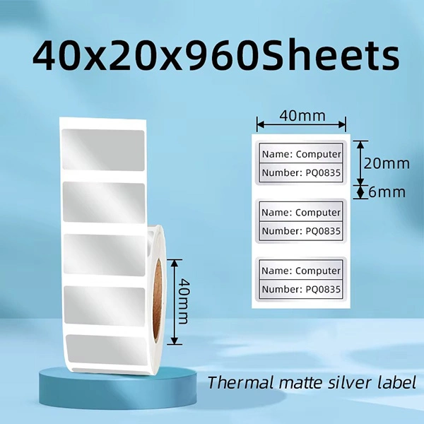silver polyester name plate labels