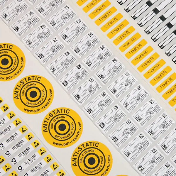 static dissipative labels in pcb