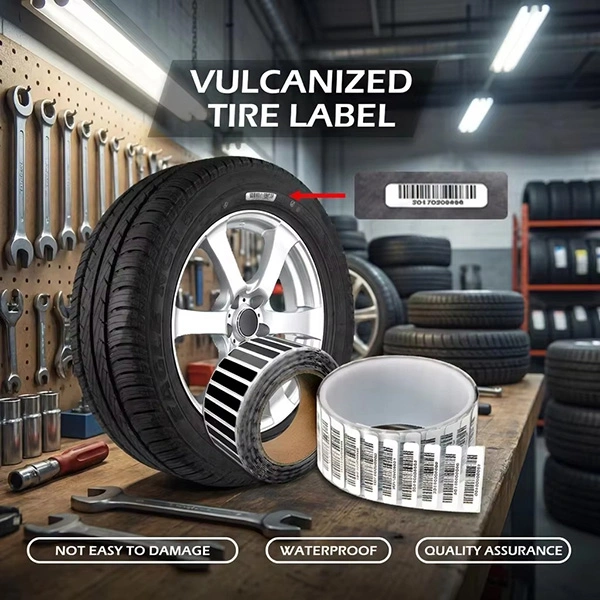 strong adhesive car tyre vulcanization barcode label
