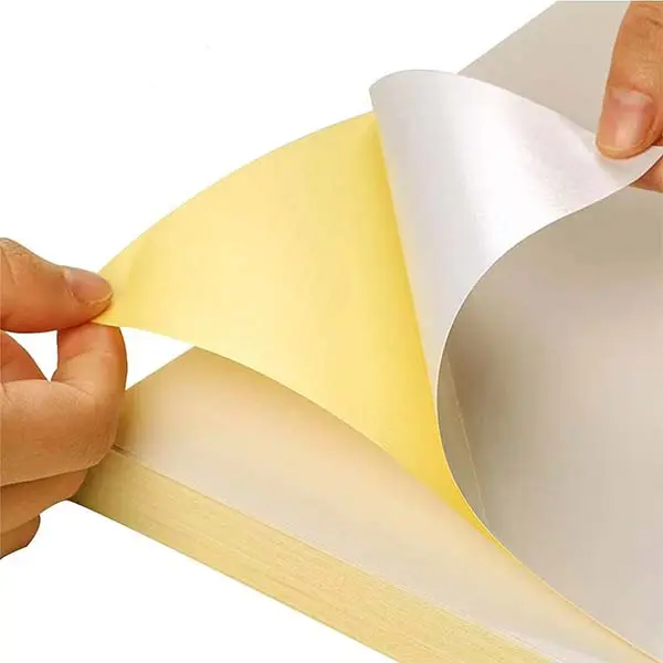 white adhesive paper sticker