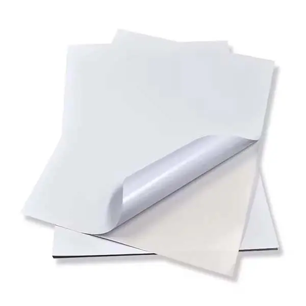 white adhesive paper stickers