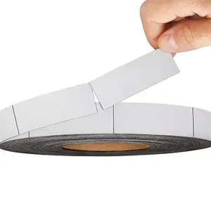 magnetic labels on a roll