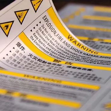 flame retardant identification labels