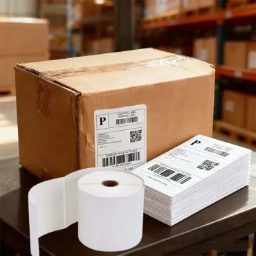 laser and inkjet half sheet adhesive mailing labels for shipping box