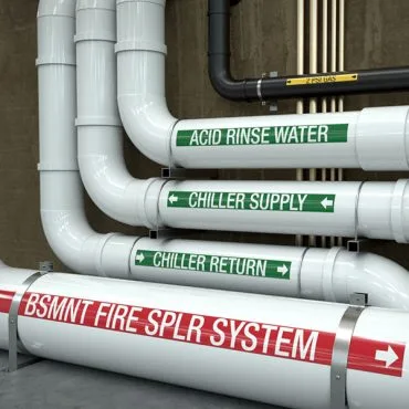 weather resistant labels for outdoor piping