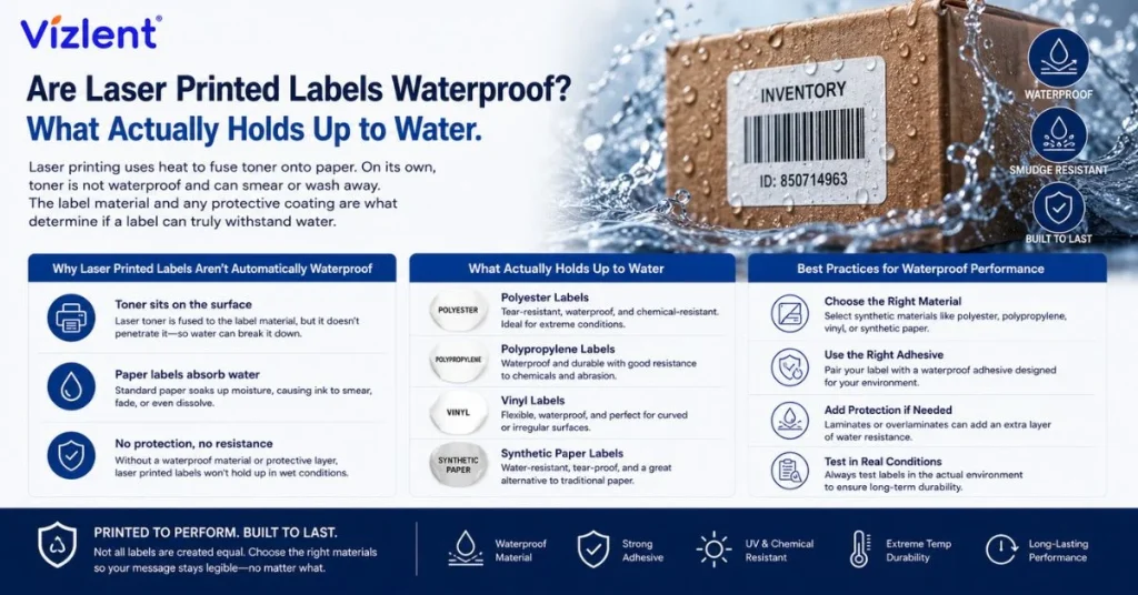 Are Laser Printed Labels Waterproof? What Actually Holds Up to Water - Vizlent Label Materials Co., Ltd.