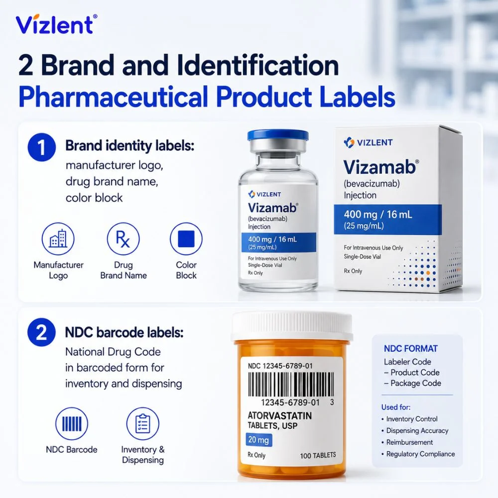 Brand and Identification Pharmaceutical Product Labels - Vizlent Label Materials Co
