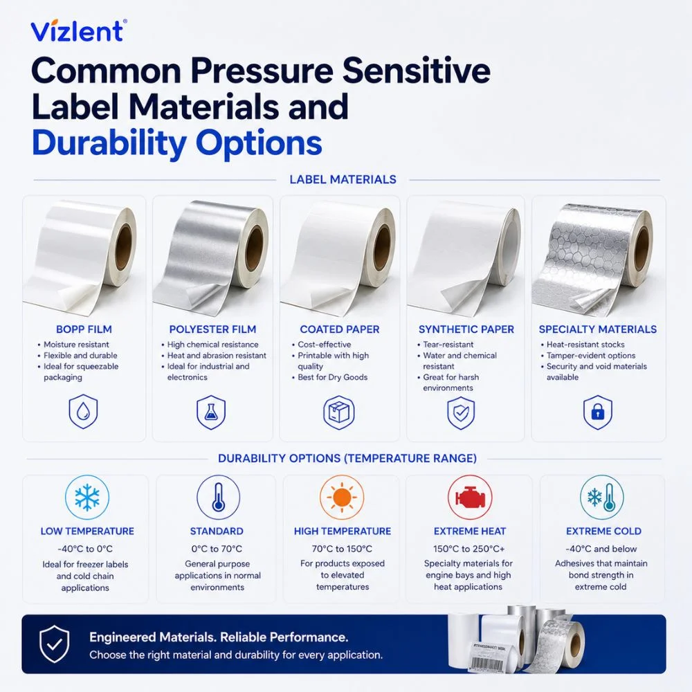 Common Pressure Sensitive Label Materials and Durability Options
