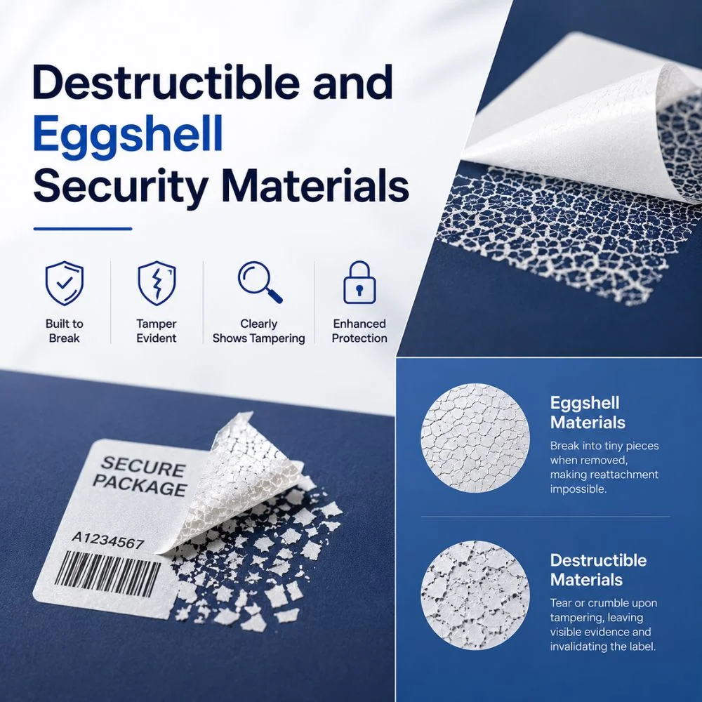 Vizlent Destructible and Eggshell Security Materials