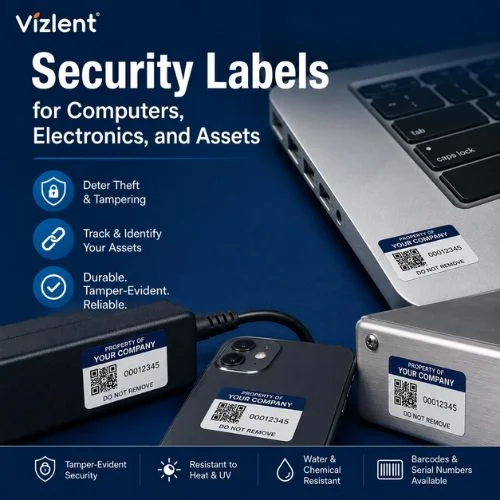 Security Labels for Computers, Electronics, and Assets