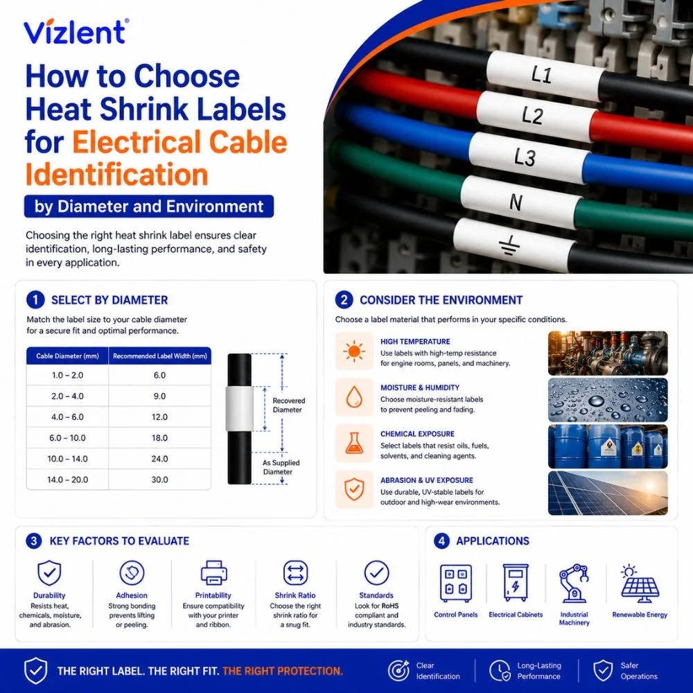 How to Choose Heat Shrink Labels for Electrical Cable Identification by Diameter and Environment - Vizlent Label Materials Co., Ltd.