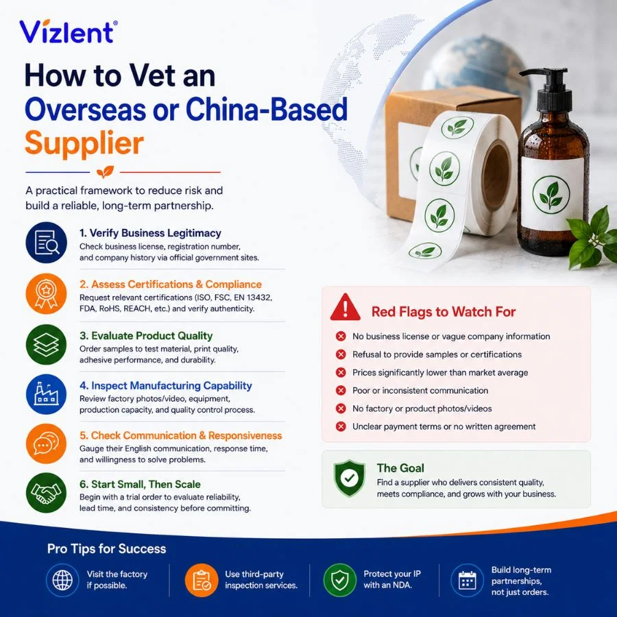 How to Vet an Overseas or China-Based Supplier - Vizlent Label Materials Co., Ltd.