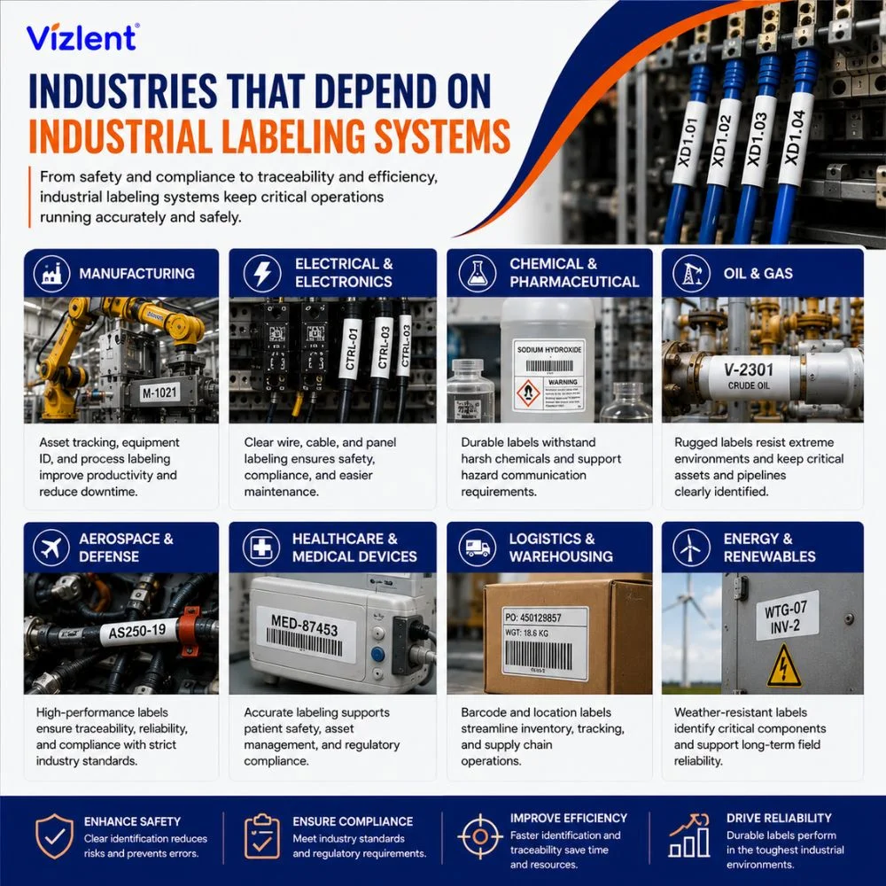 Industries That Depend on Industrial Labeling Systems - Vizlent Label Materials Co., Ltd.