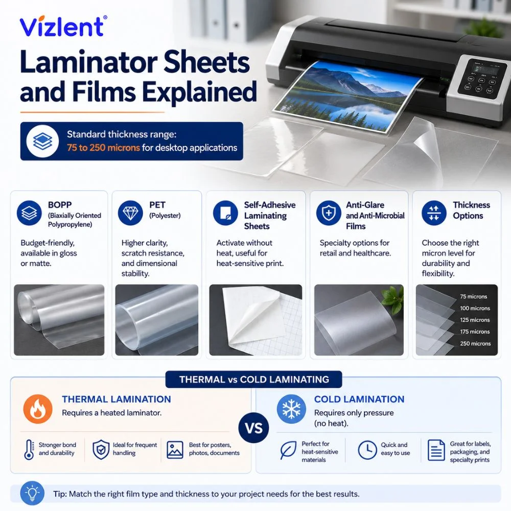 Laminator Sheets and Films Explained - Vizlent Label Materials Co