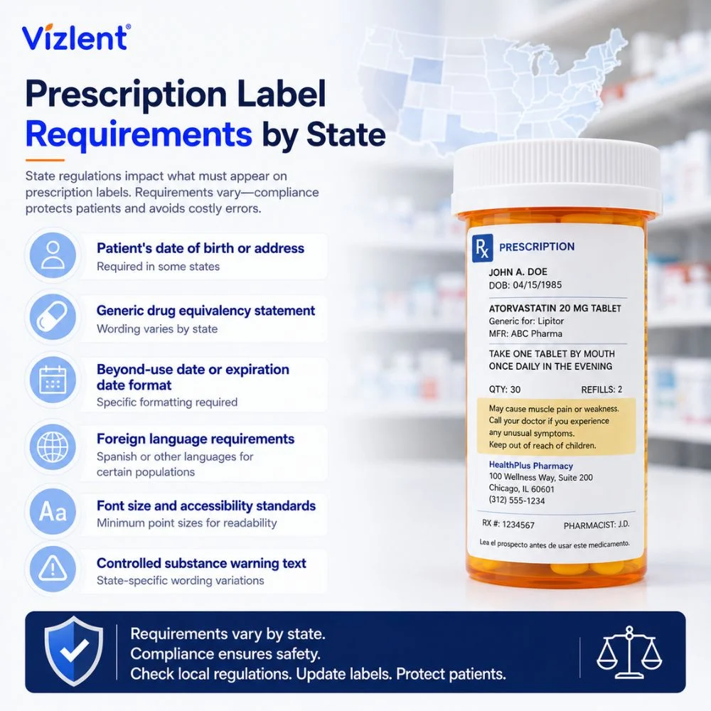 Prescription Label Requirements by State - Vizlent Label Materials Co. 