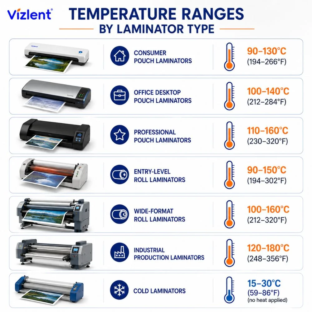Temperature Ranges by Laminator Type - Vizlent Label Materials Co., Ltd.