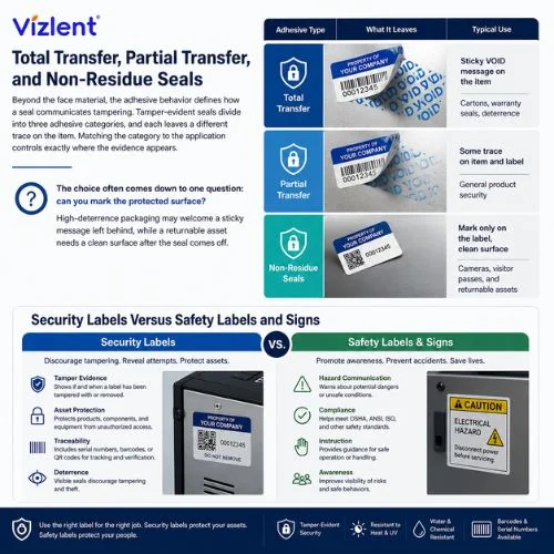 Total Transfer, Partial Transfer, and Non-Residue Seals