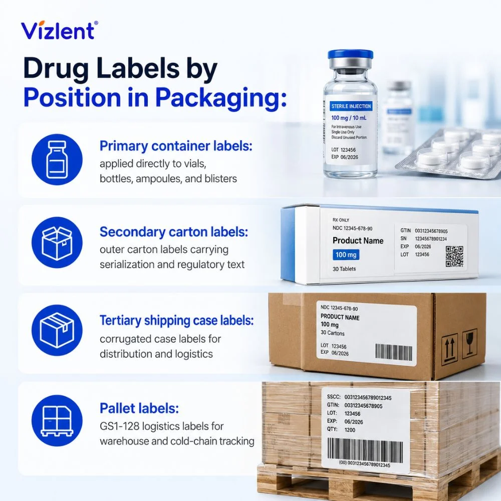  Drug Labels by Position in Packaging -  Vizlent Label Materials Co