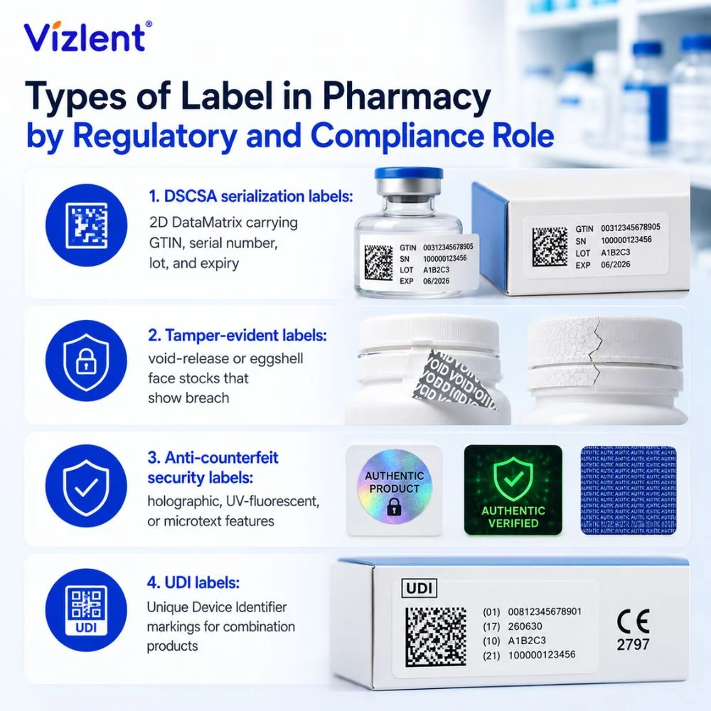Types of Label in Pharmacy by Regulatory and Compliance Role - Vizlent Label Matrials Co