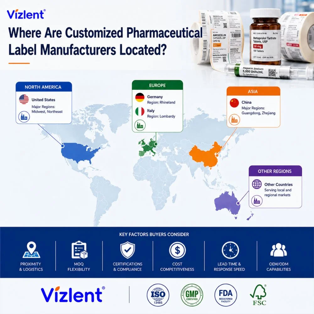 Customized Pharmaceutical Label Manufacturers Locations - Vizlent Label Materials Co., Ltd.