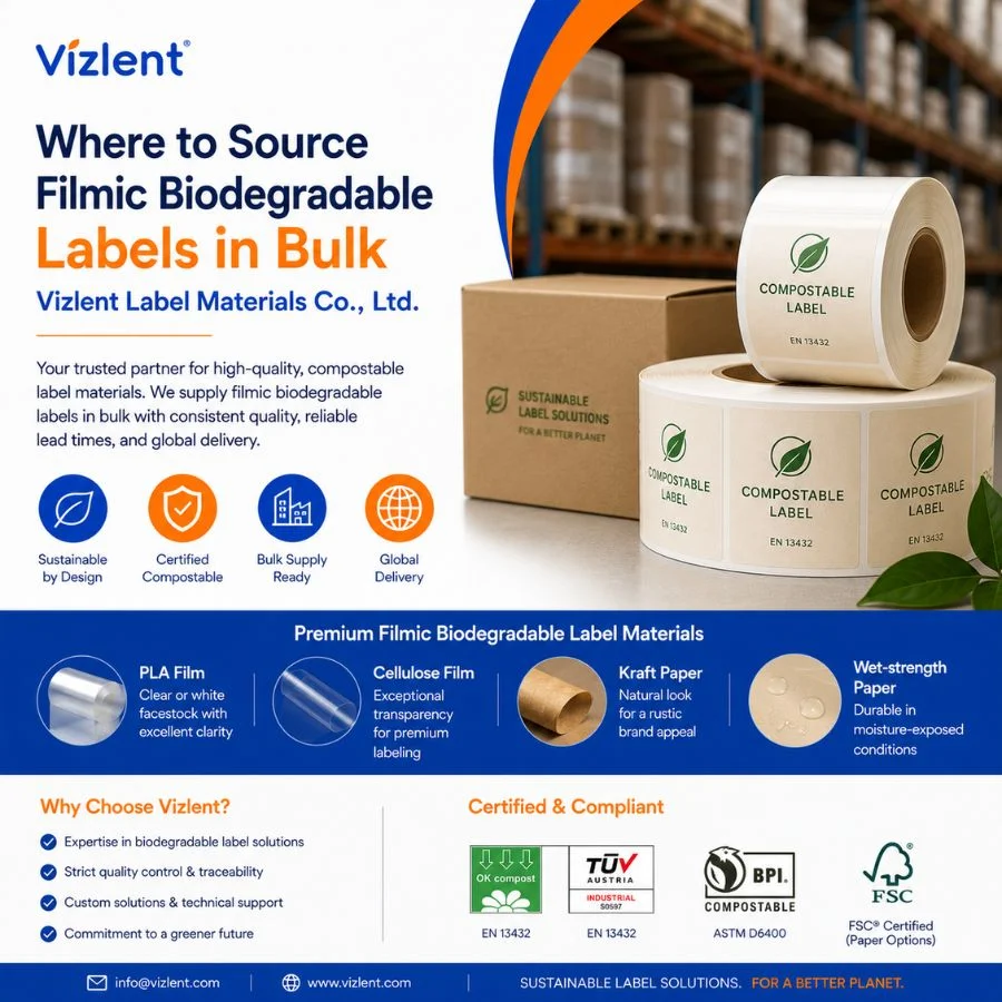 Where to Source Filmic Biodegradable Labels in Bulk - Vizlent Label Materials Co., Ltd.