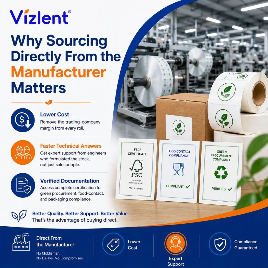 Why Sourcing Directly From the Manufacturer Matters - Vizlent Label Materials Co., Ltd.