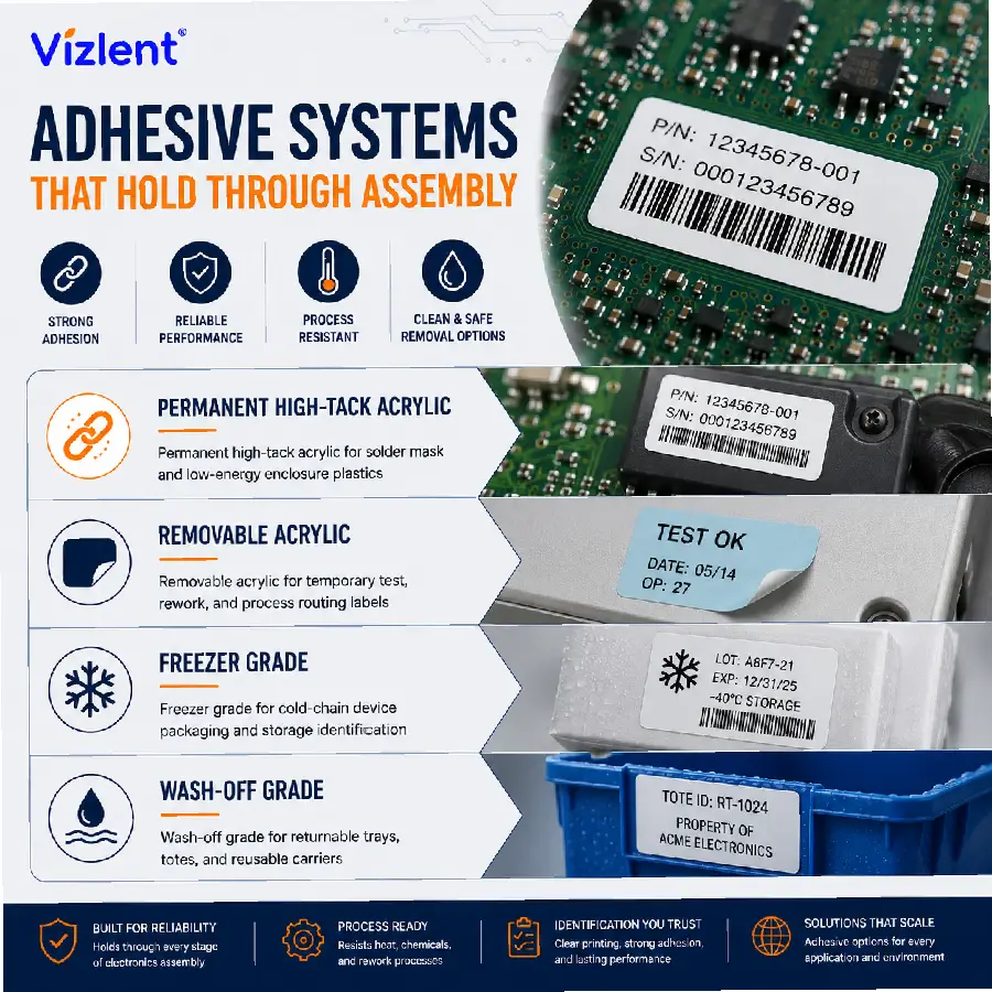 Adhesive Systems That Hold Through Assembly - Vizlent Label Materials Co.