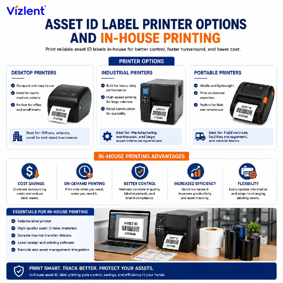 Asset ID Label Printer Options and In-House Printing - - Vizlent Label Materials Co., Ltd.