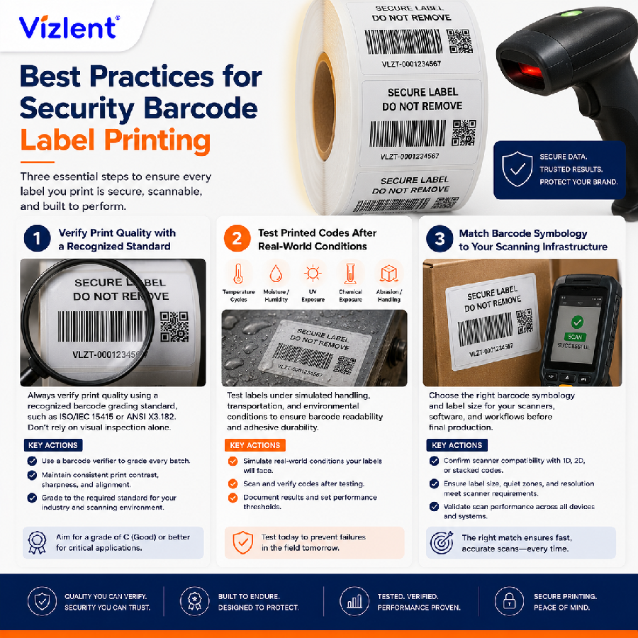 Best Practices for Security Barcode Label Printing - Vizlent Label