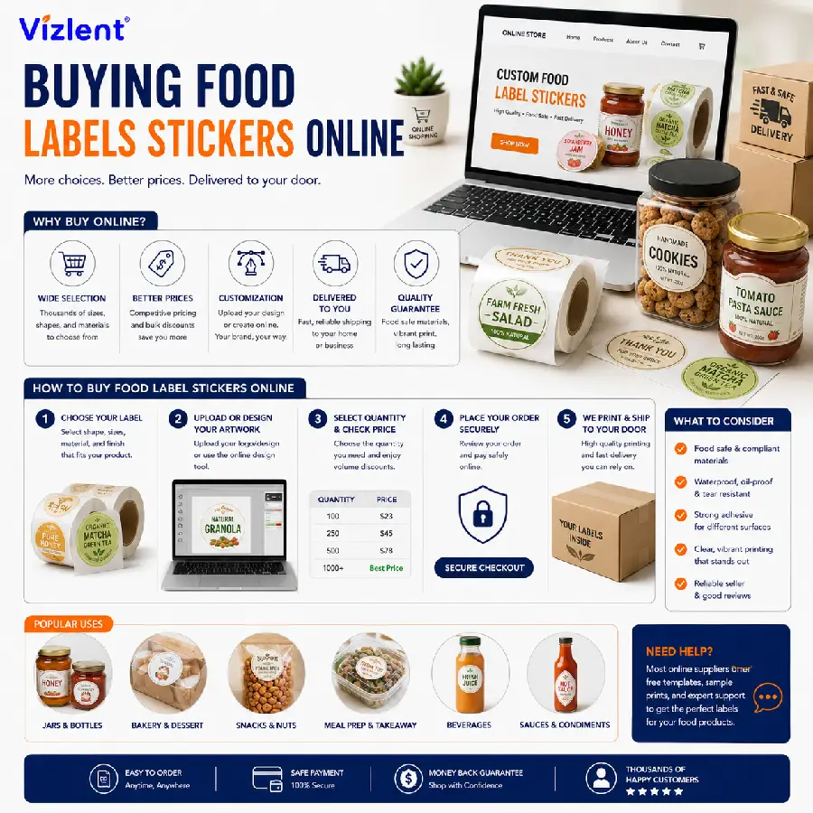 Buying Food Labels Stickers Online - Vizlent Label Materials co., Ltd. 