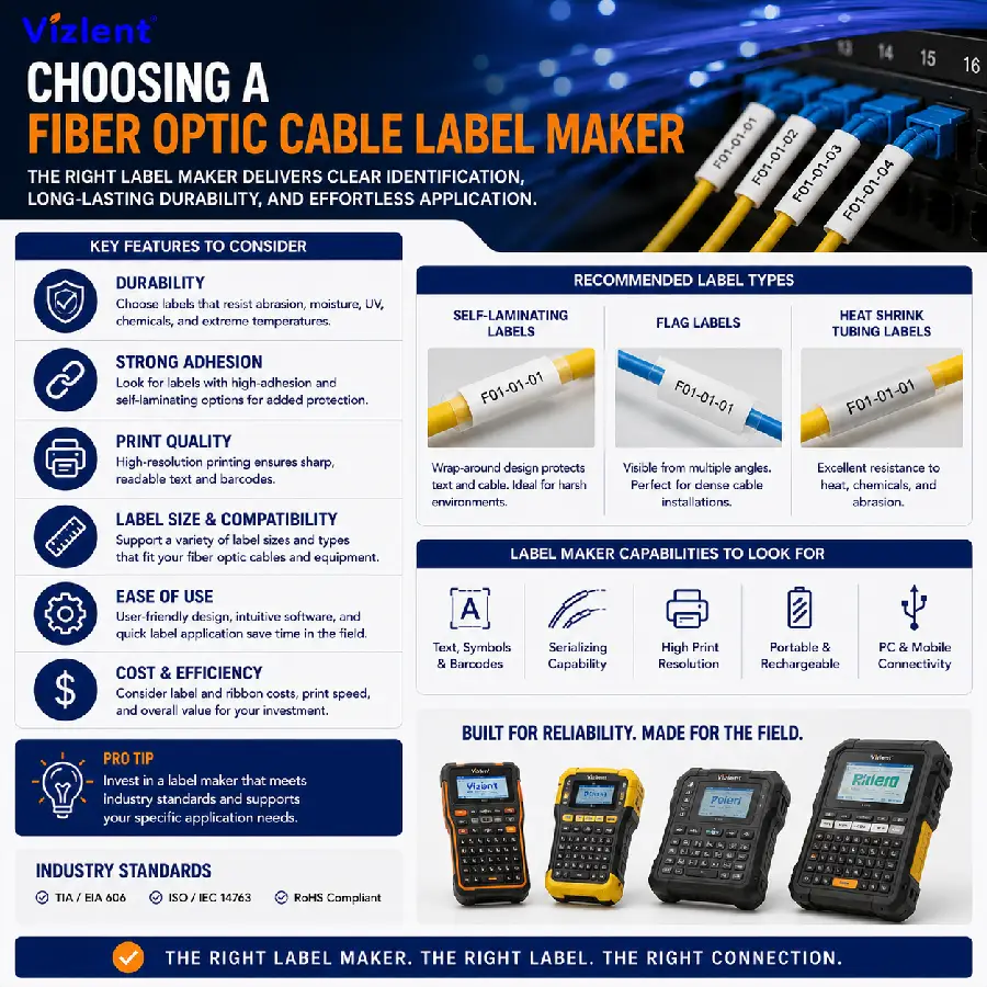 Choosing a Fiber Optic Cable Label Maker - Vizlent Label Materials Co., Ltd. 
