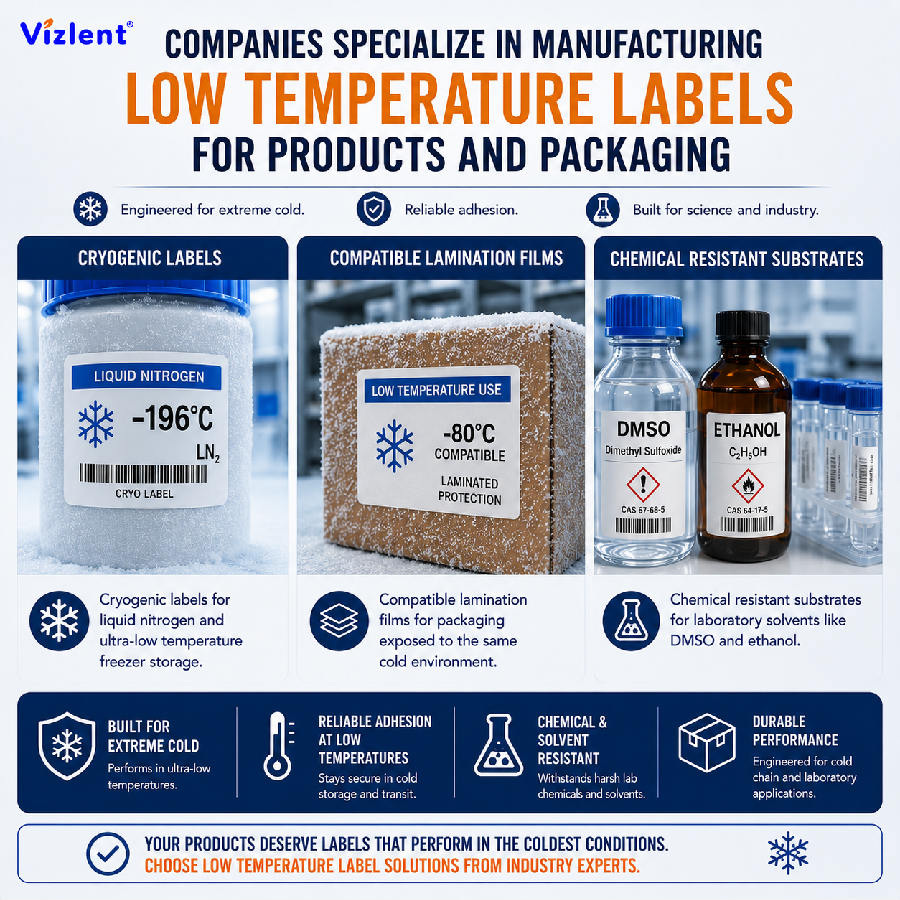 Companies Specialize in Manufacturing Low Temperature Labels for Products and Packaging - Vizlent Label