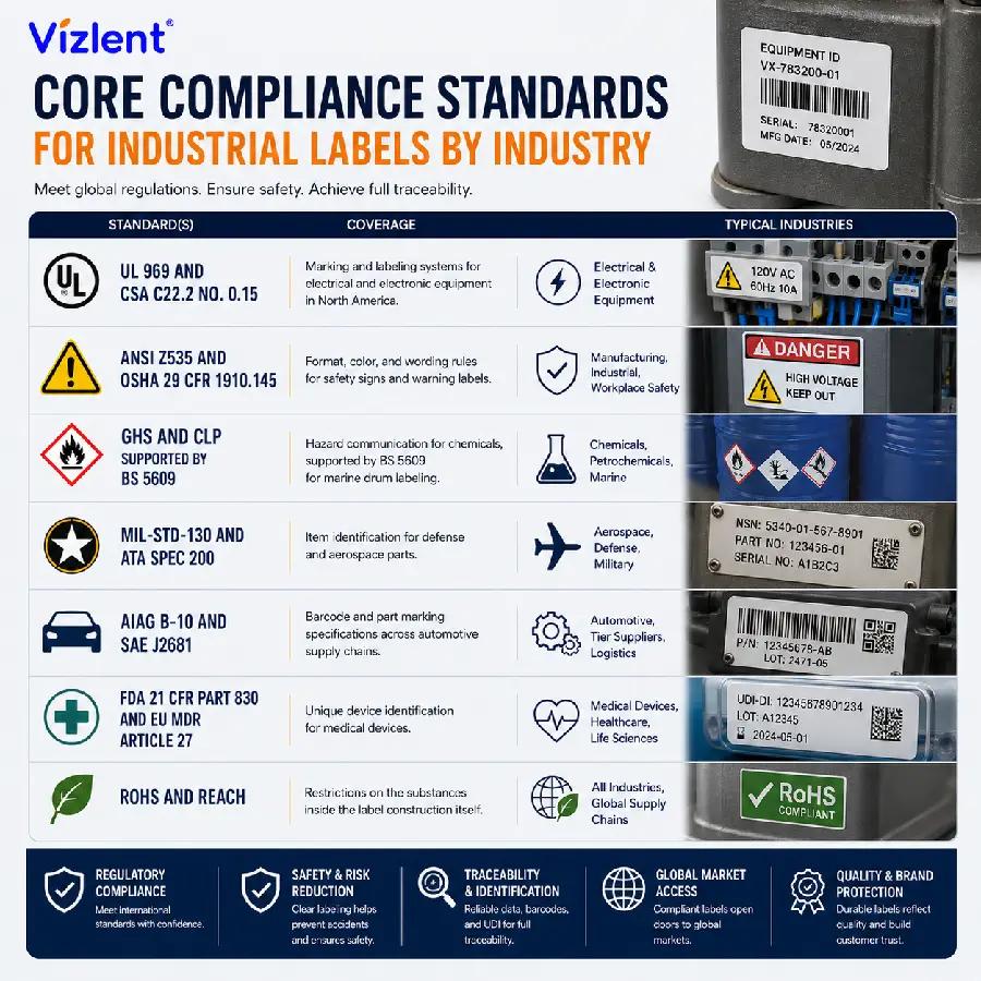 Core Compliance Standards for Industrial Labels by Industry - Vizlent Label