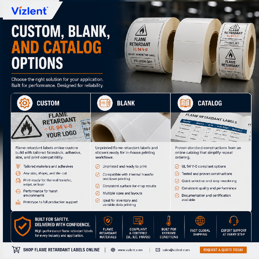 Custom, Blank, and Catalog Options - Vizlent Label