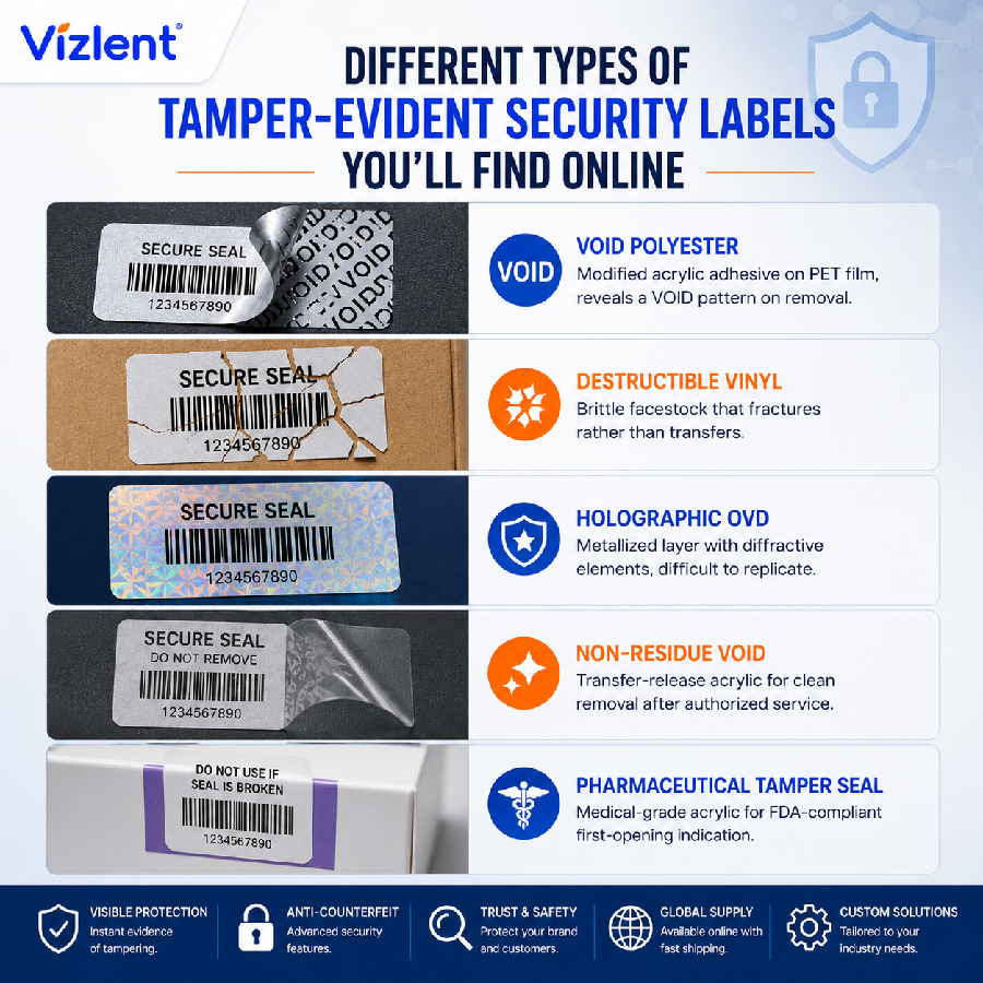 Different Types of Tamper-Evident Security Labels You'll Find Online - Vizlent Label