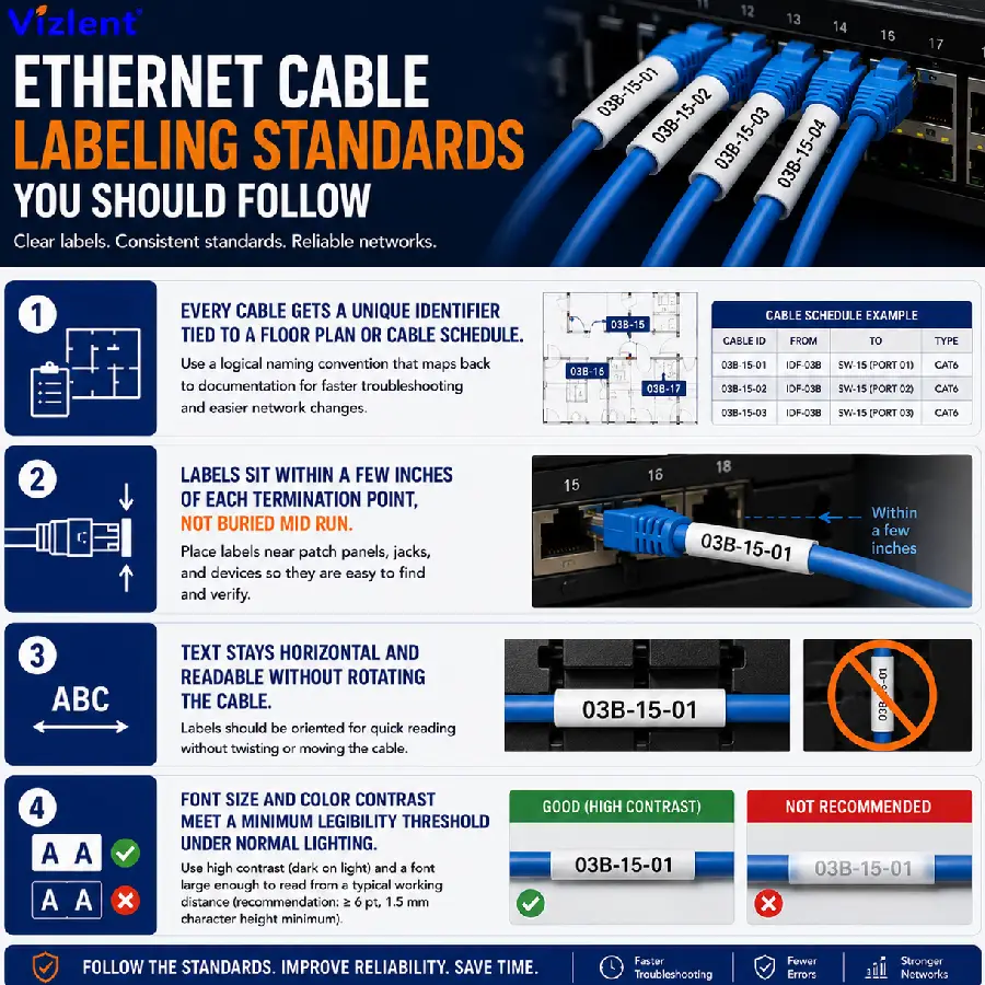 Ethernet Cable Labeling Standards You Should Follow - Vizlent Label 