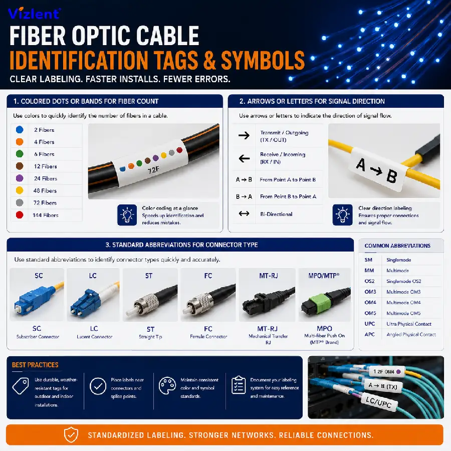 Fiber Optic Cable Identification Tags and Symbols - Vizlent Label Materials Co., Ltd. 
