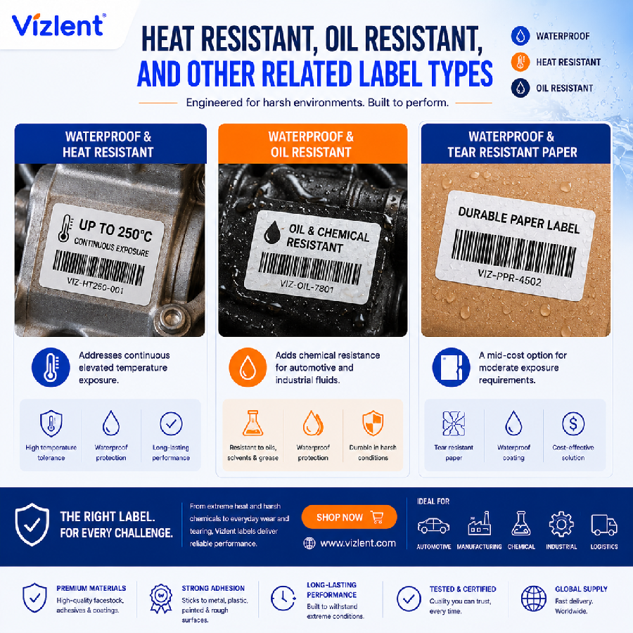 Heat Resistant, Oil Resistant, and Other Related Label Types - Vizlent Label Materials Co., Ltd.