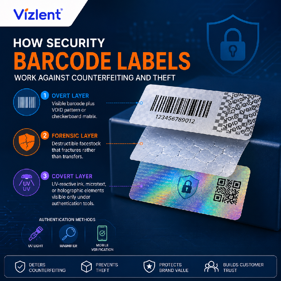 How Security Barcode Labels Work Against Counterfeiting and Theft - Vizlent Label