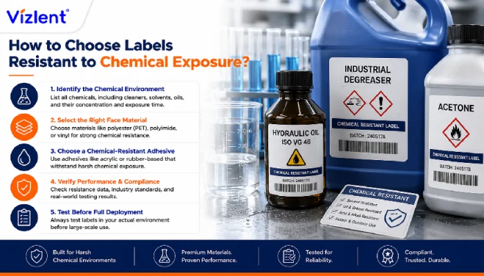 Info on how to choose labels resistant to chemical exposure - Vizlent Label