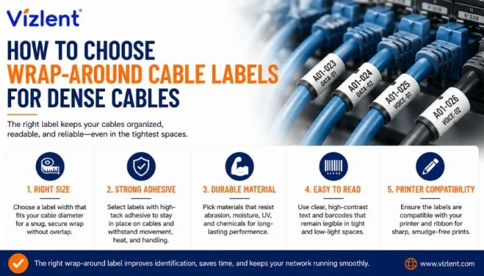How To Choose Wrap-Around Cable Labels for Dense Cables - Vizlent Label Materials Co., Ltd.